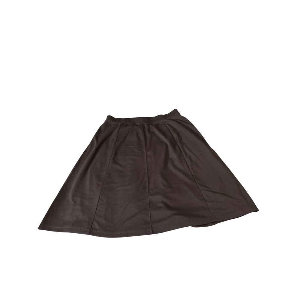 Woman Within Womens 1X Petite Black A-Line Skirt Plus  22/24 Stretchy Classicore